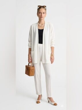 Vintage St John Collection Marie Gray Santana Knit Ivory Knit Pant Sweater Set